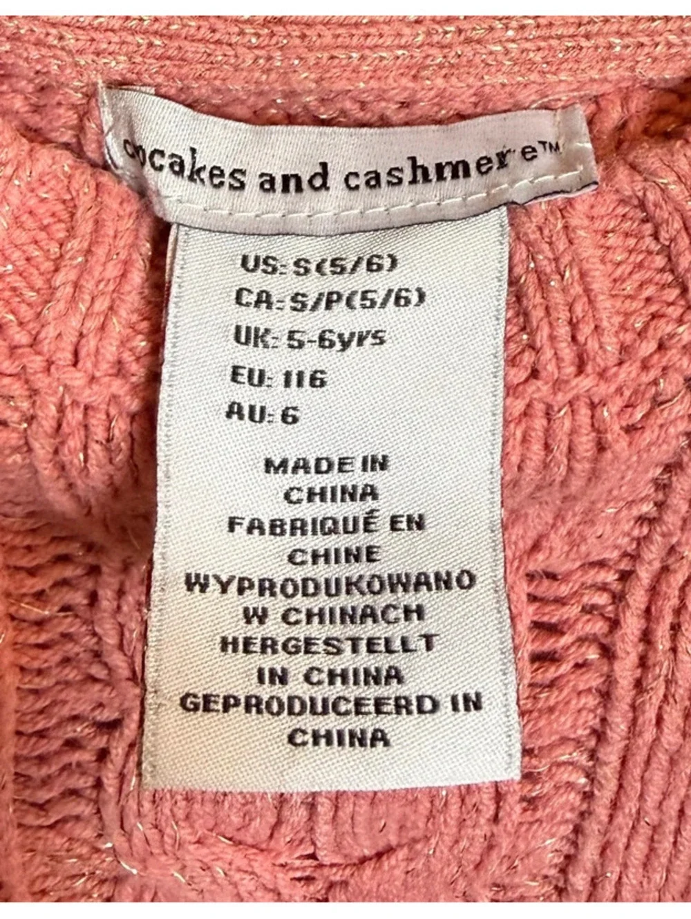Girls Cupcakes and Cashmere Pink Sparkle Sweater